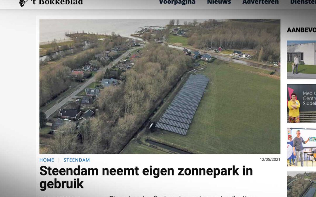 Bokkeblad Screenshot over zonnepark in Steendam