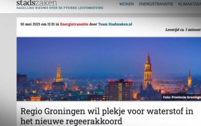Stadszaken.nl: Groningen wil plekje voor waterstof in het nieuwe regeerakkoord